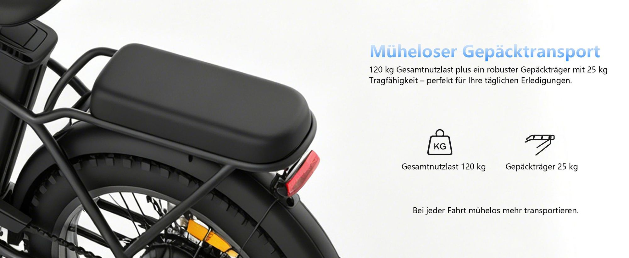 Runetic Ebike, Foldable e-bikes, 250W Motor, 36V 13Ah herausnehmbarer Akku, bis zu 80 km Reichweite, 25 km/h, 20" x 3,0" Breitreifen, Grün