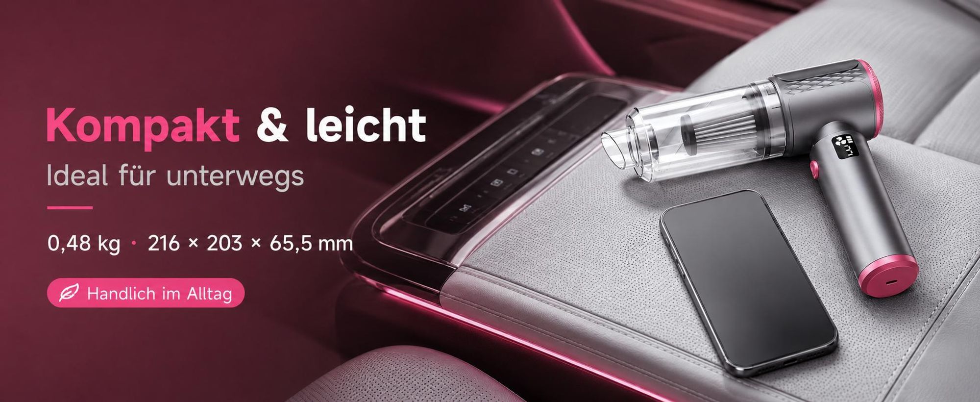 4-In-1 Handstaubsauger, 20000PA Akku-Handstaubsauger, LED kabelloser Autostaubsauger,Staubsauger&Gebläse, Mini Staubsauger für Auto, Zuhause, Haustier