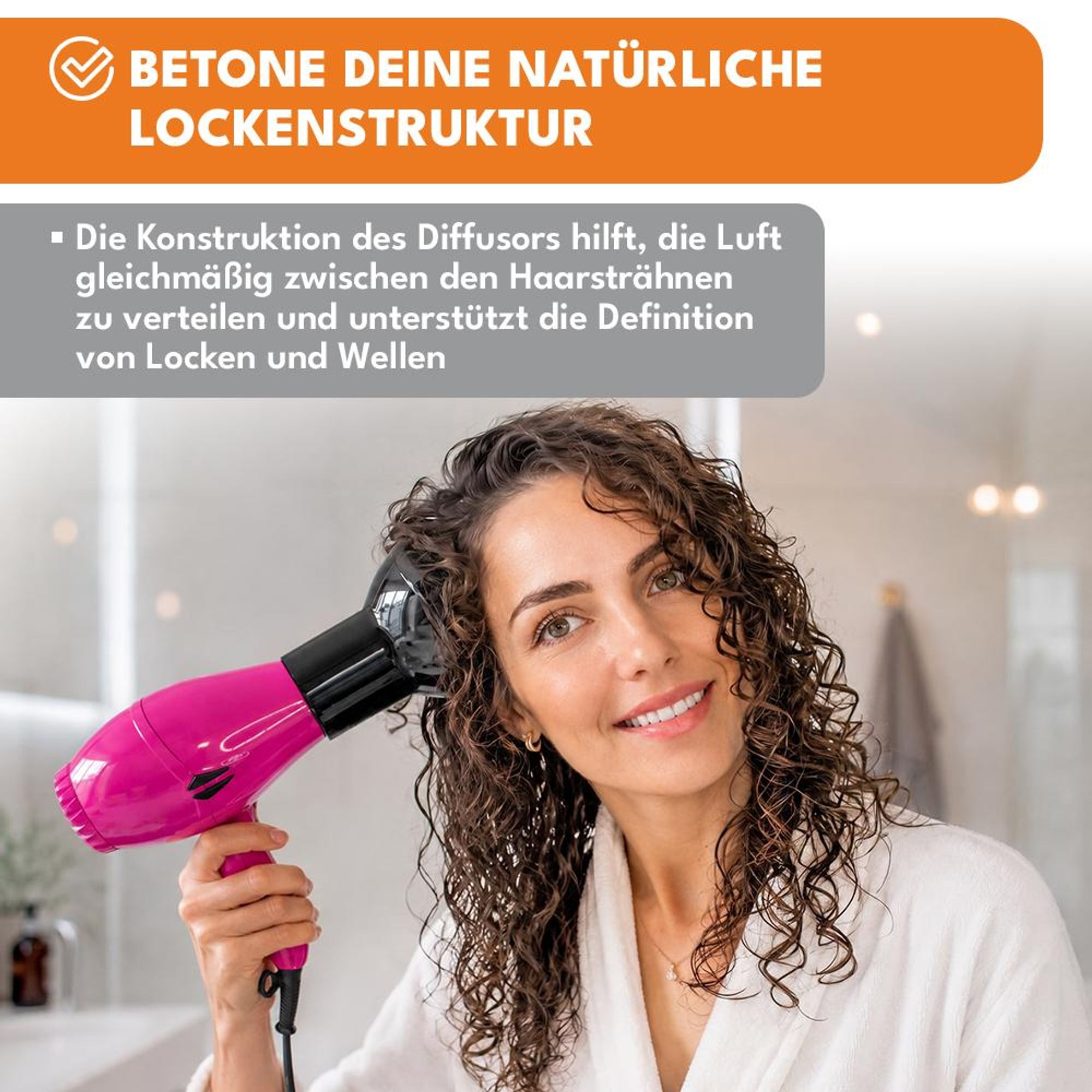 KRUMAD Diffusor Föhn Aufsatz, Diffuser Haare, Haar Diffusor für Locken & Wellen, Diffusordüse, passend für Haartrockner, Zubehör für Haartrockner