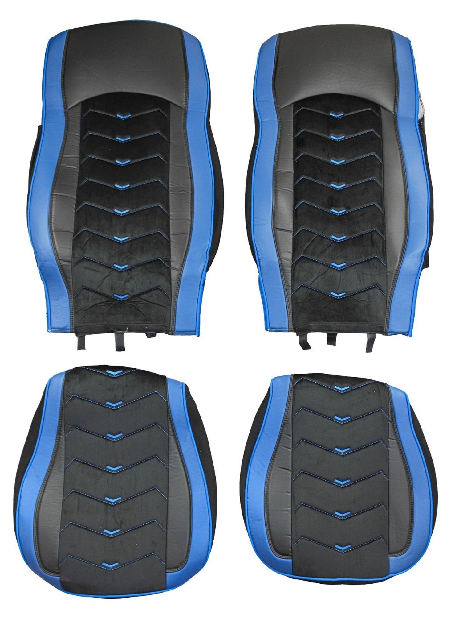 LKW Sitzbezüge passend für DAF CF XF 106 SET 1+1 Fahrer Beifahrer Truck Zubehör Blau