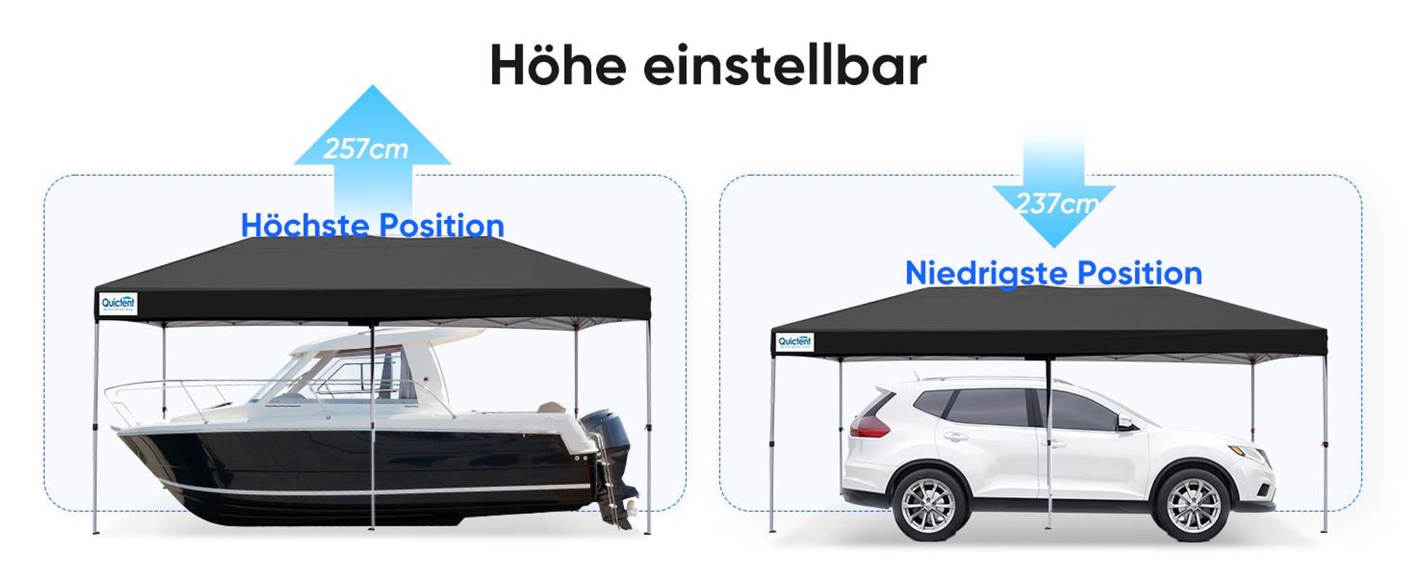 Quictent Faltpavillon 3x6m mit 6 Seitenteilen,Gartenpavillon mit Doppeln Entlüftung,Wasserdicht Stabil Pavillon mit 4 Sandsäcke & Rollentasche Schwarz