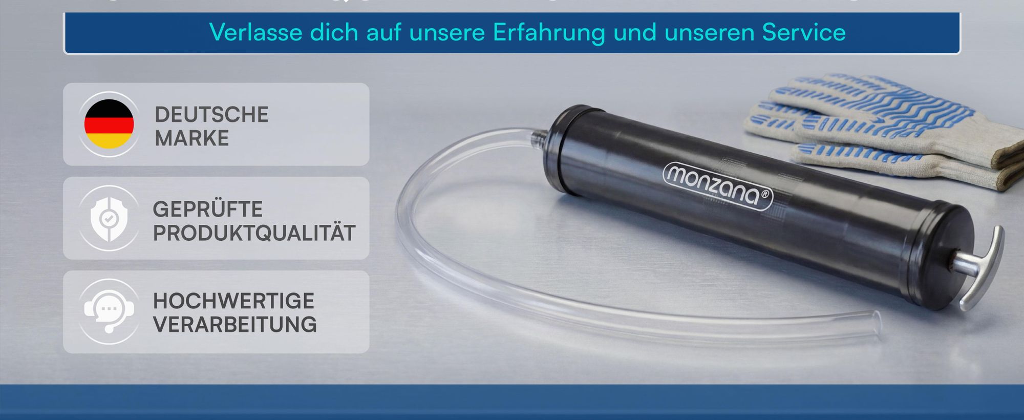 MONZANA Ölabsaugpumpe 500 ml Metall Handpumpe T-Griff Öl Spritze