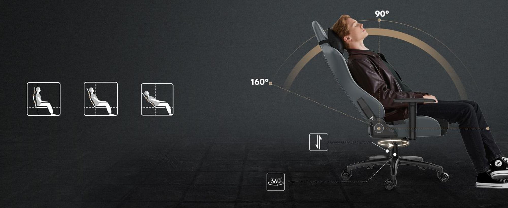 SENSE7 Spellcaster FUKU XL herná stolička Alcantara čierna – Ergonomická kancelárska stolička pre vysokých ľudí, nosnosť 160 kg, stolička s chladnou penou, široké sedadlo