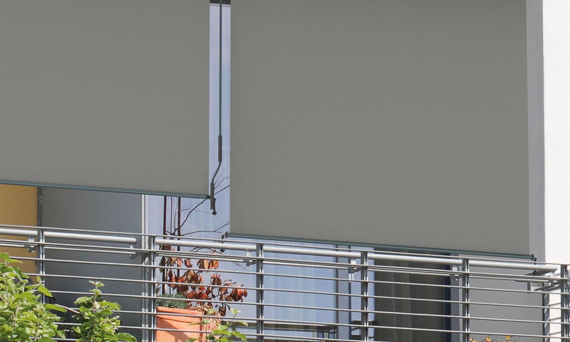 Senkrechtmarkise Balkon 160x250cm Markise mit Kassette Sichtschutz Outdoor Anthrazit Beige paramondo Senkrechtmarkise 2000