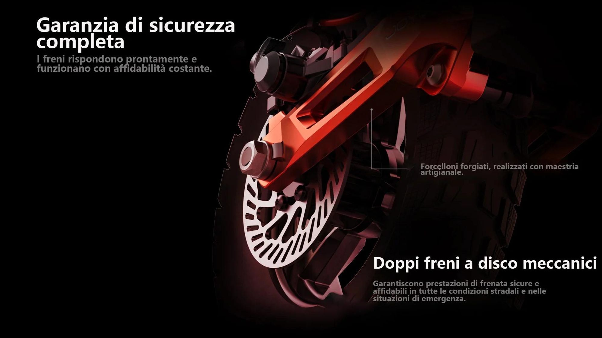 JOYOR T6E PRO Scooter elettrico pieghevole  ABE - Motore 500W Batteria 48V26AH Pneumatici off-road 10" - Nero