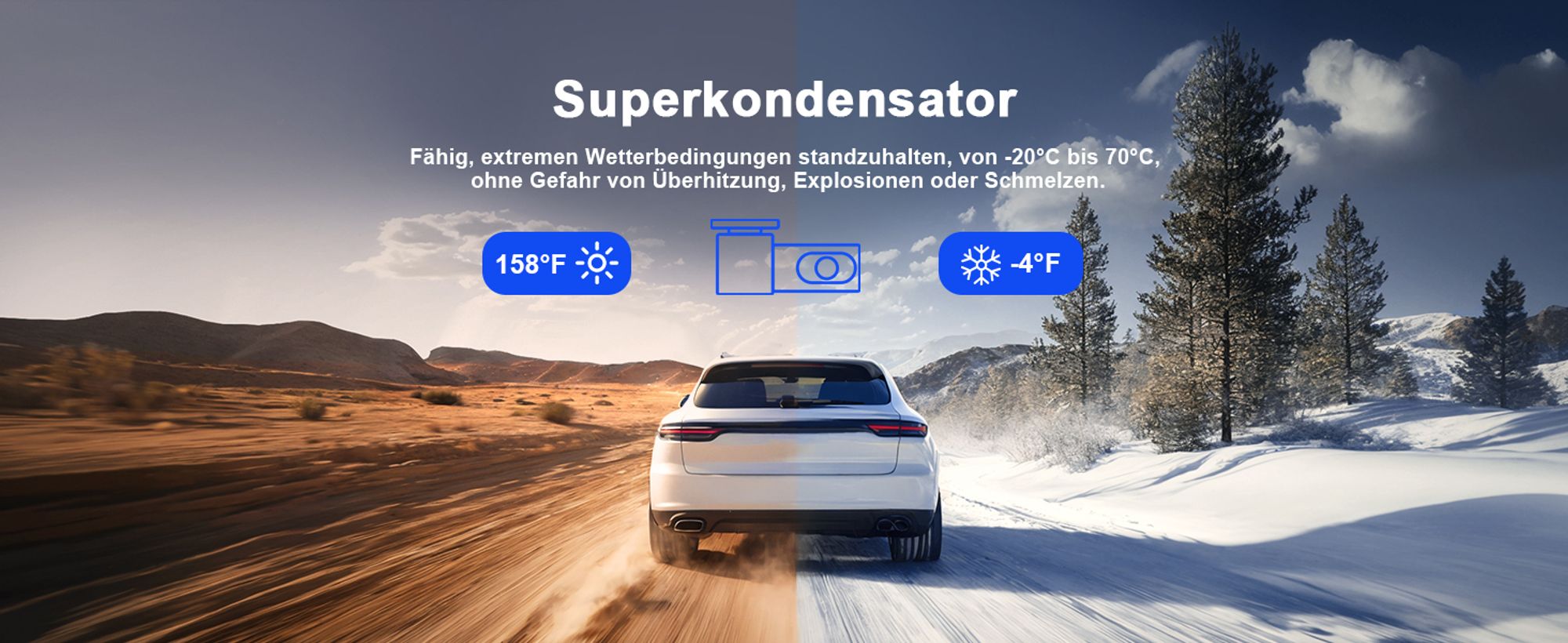 4K+1080P Dashcam Auto Vorne Hinten, Wi-Fi/APP Dual Auto Kamera mit Parküberwachung