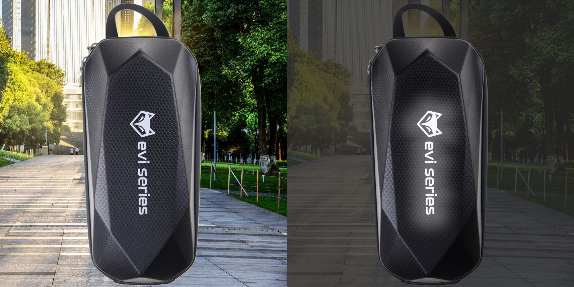 E-Scooter Tasche 2,5L wasserdicht, Lenkertasche Hardcase für Elektro-Roller, stabile Schraub-Halterung, reflektierend, EVI SERIES Scooter Bag Pro+