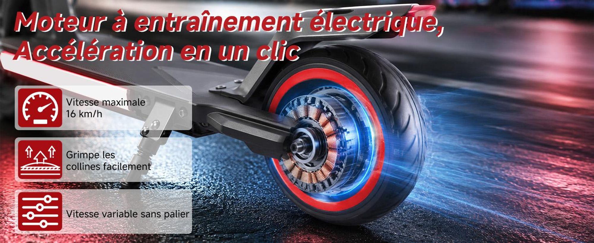 Trottinette électrique enfant 150W, E-Scooter enfant 16 km/h avec écran LED, lumières RGB, phare avant, double frein, pliable, pneus pleins 6,3 pouces