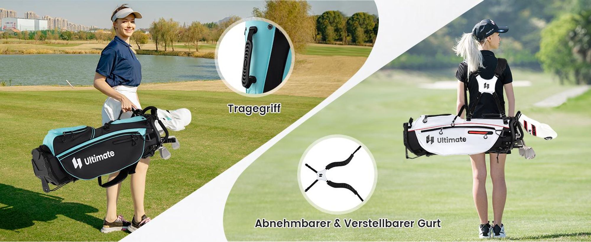 COSTWAY komplettes Damen Golfschläger Set, 15 teilige Golfschlägersätze rechtshändig mit 1 Driver & 3 Fairway & 4 Hybrid & 6/7/ 8/9/ P Eisen & Putter