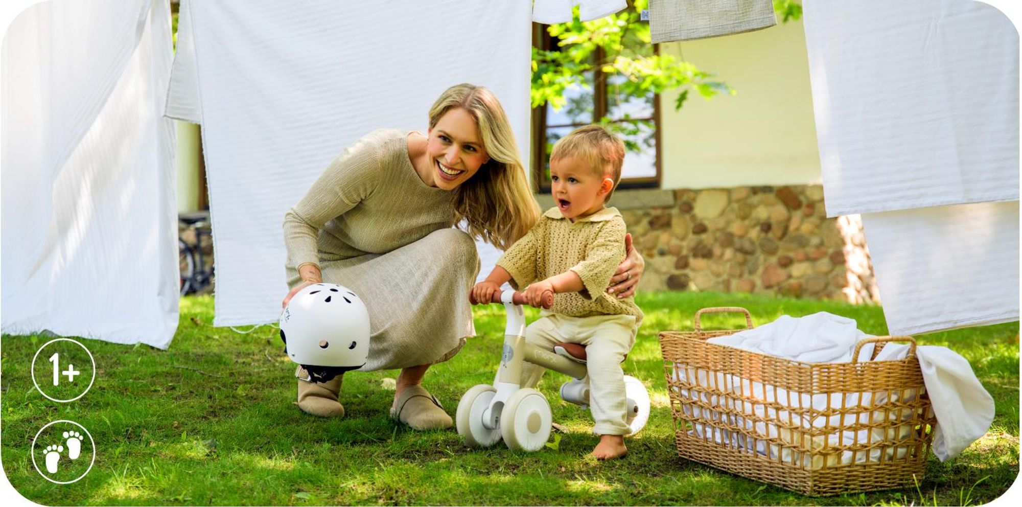 MoMi DEX – Faltbares 2-in-1 Laufrad & Dreirad ohne Pedale, leicht, werkzeuglos montierbar, verstellbarer Sitz, ab 12 Monaten, bis 20 kg – Graphit