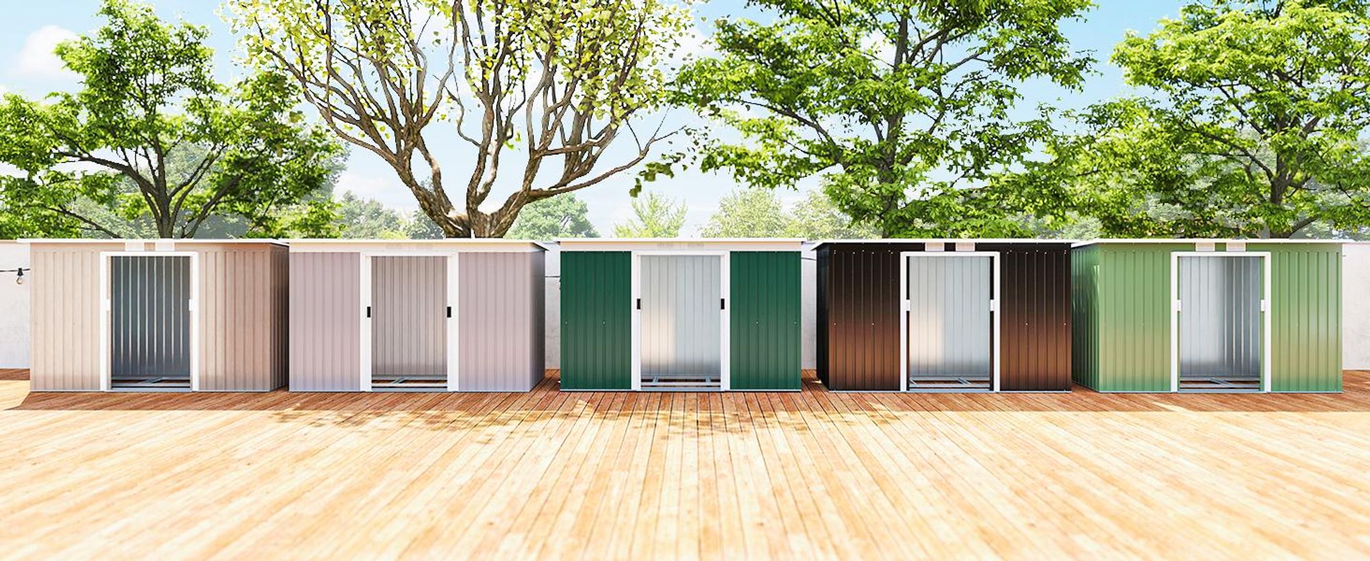 Metalowa szopa narzędziowa Outsunny 6,3 m³ 280x130x172 cm z dachem jednospadowym, drzwiami przesuwnymi, odporna na warunki atmosferyczne, ogrodowa szopa ogrodowa, szafka, do ogrodu, na zewnątrz, antracyt, ciemnozielony