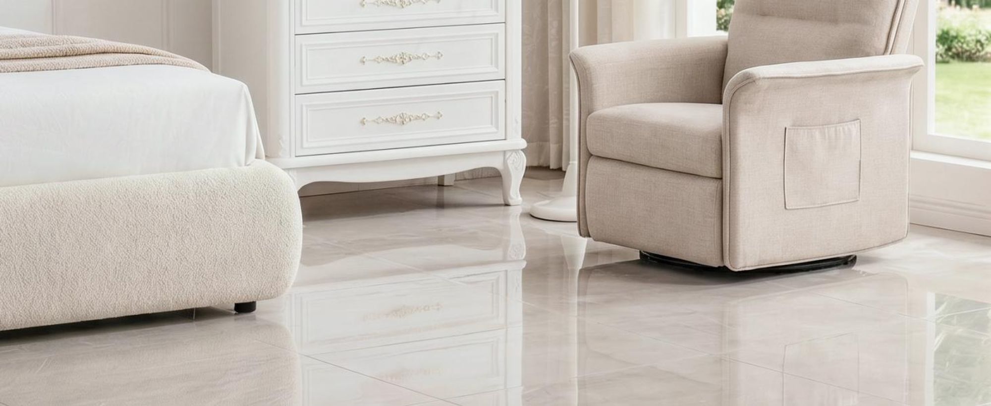 FLEXISPOT Elektrischer Relaxsessel mit Liegefunktion 105°–155°, Verstellbarer TV- & Fernsehsessel für Wohnzimmer, Rückenlehne & Fußstütze (Beige)