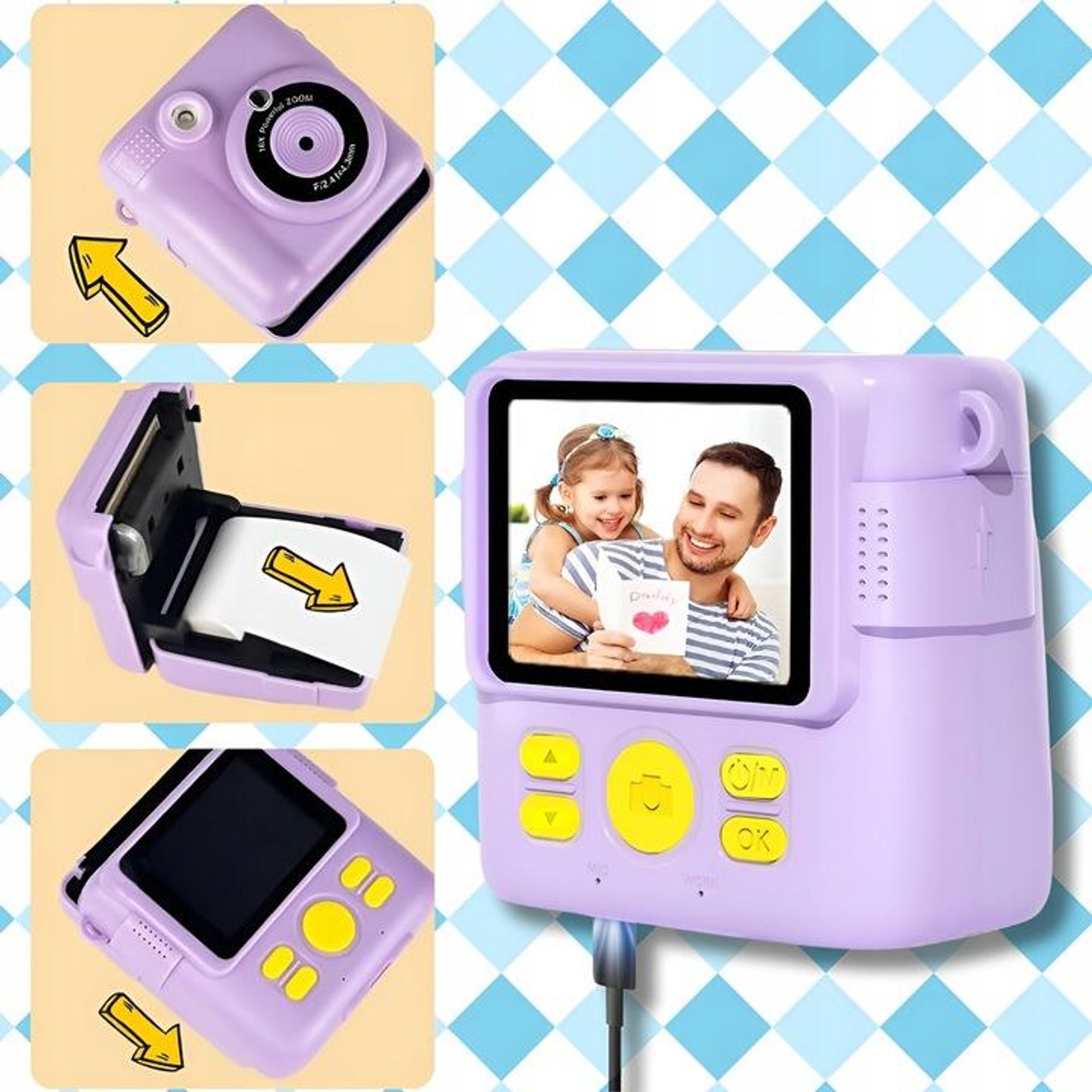 Digitale Sofortkamera Für Kinder Mit Drucker - 32Gb Karte - 14 Filme
