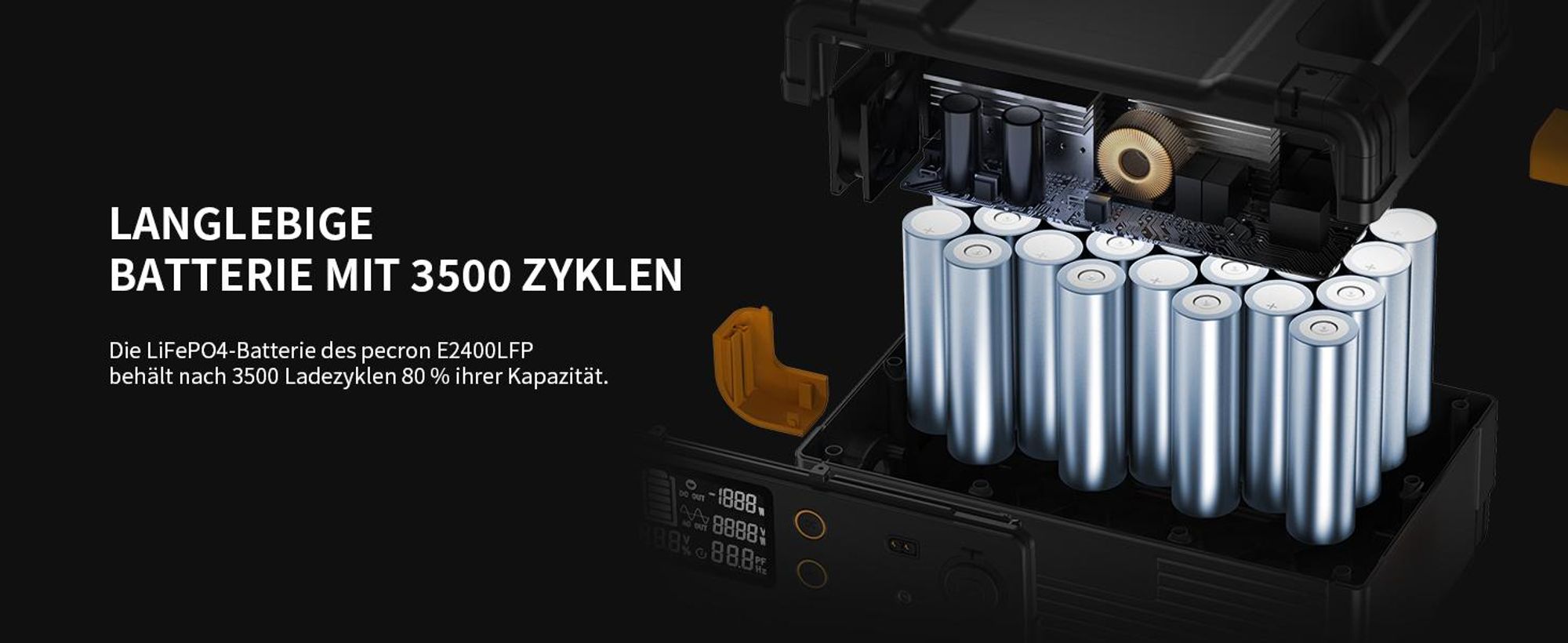 PECRON E2400LFP Powerstation 2048Wh LiFePO4 – 2400W AC, USV, App