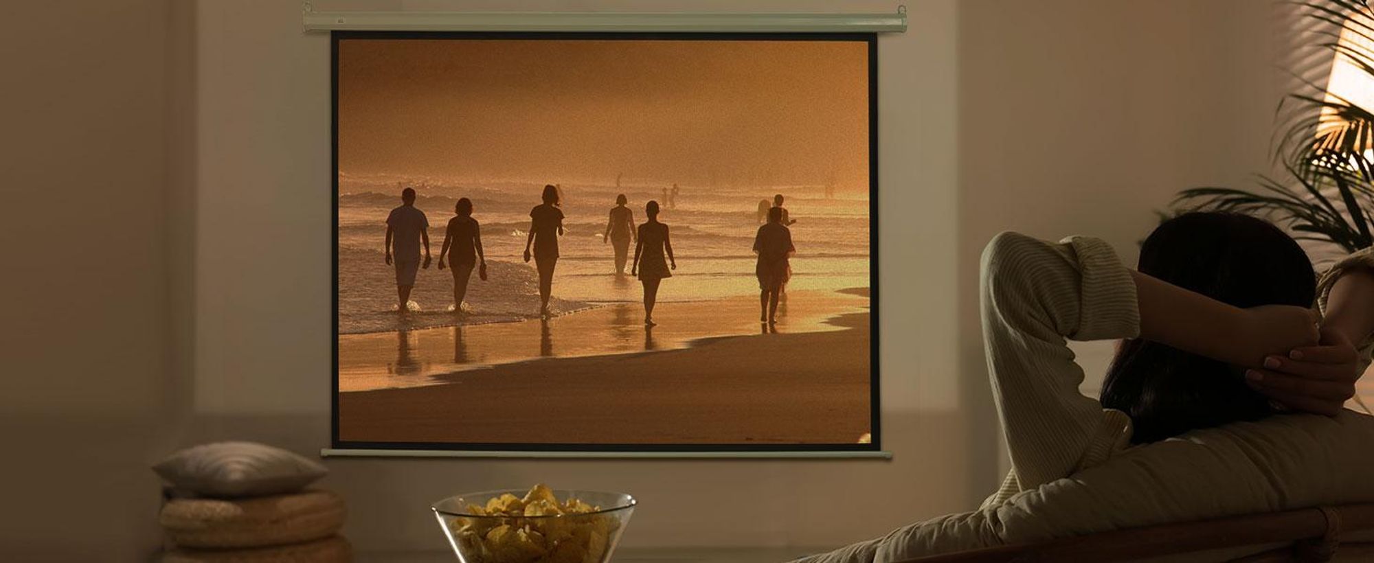 HOMCOM 4:3 Beamer Leinwand Elektrisch 203 x 152cm Projektionsleinwand Weiß