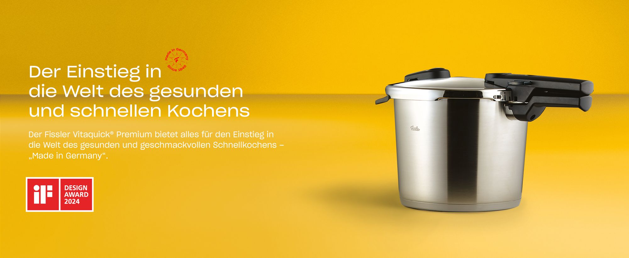 Fissler Schnellkochtopf Vitaquick 3,5 L – Edelstahl, Induktion, 2 Garstufen, Germany