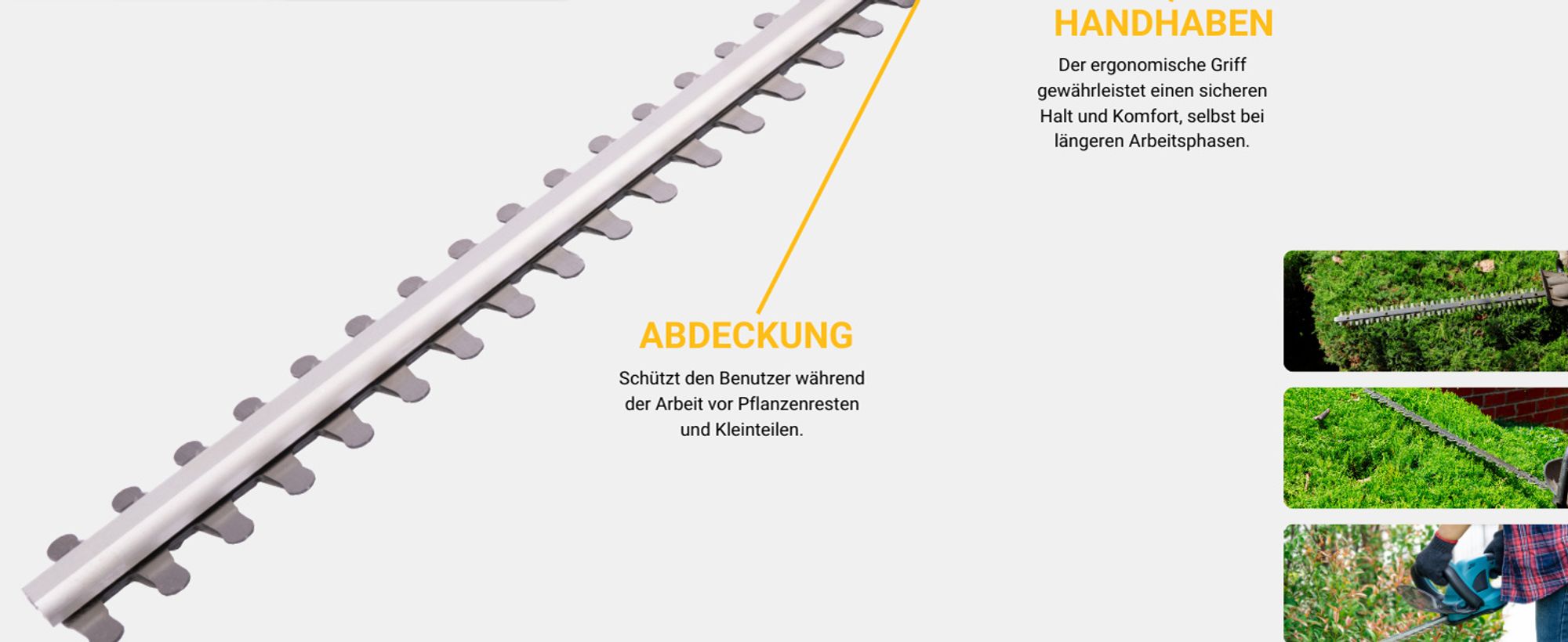 BESTEN Heckenschere Netz, Strauch-Astschere, Gartenschere, 620W, 56cm Arbeitsklinge