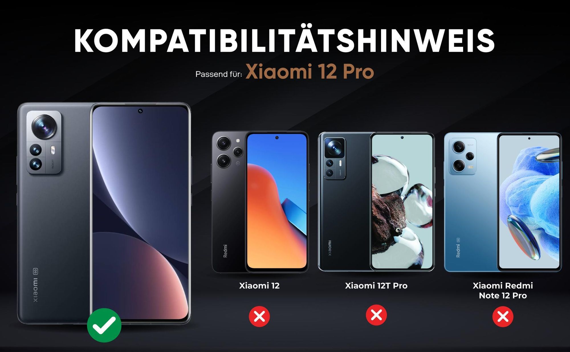 Kompatibilitätshinweise Hülle für Xiaomi 12 Pro