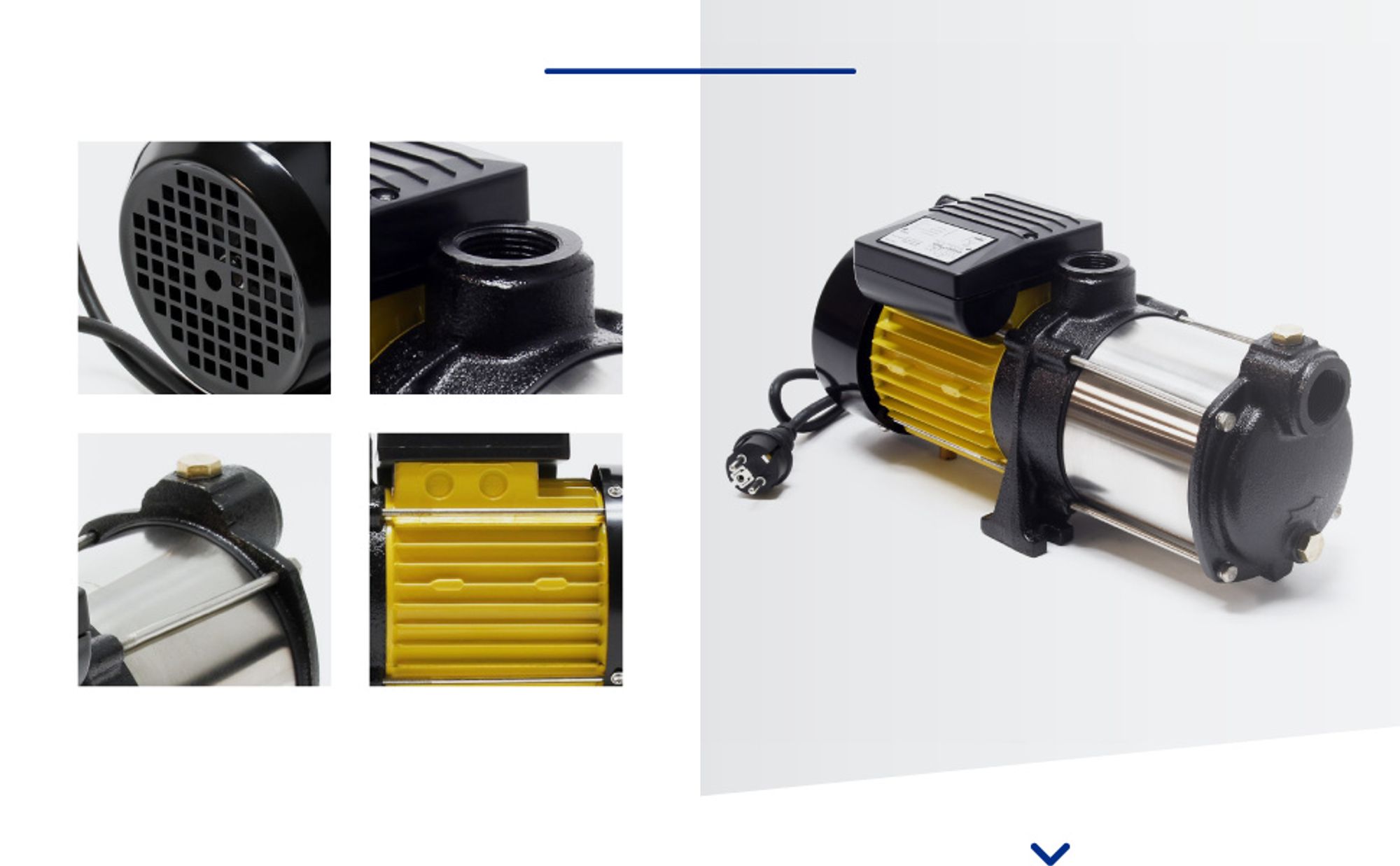 Wiltec Mehrstufige Kreiselpumpe 6000l/h 550W Förderhöhe 35m, Ansaughöhe 9m, 2850U/min, Wasserpumpe für Hauswasserwerke, Haus und Garten