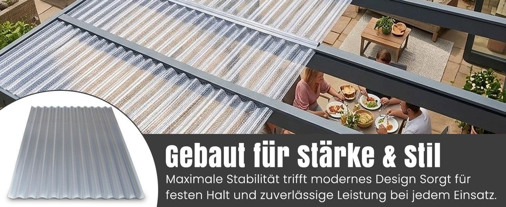 LP Projekt Wellplatten Wabenstruktur, Polycarbonat (PC), Wabenstruktur, transparent, 2,6 mm Stärke, Wellenform 76/18, 104,5 x 250 cm, 5er-Set