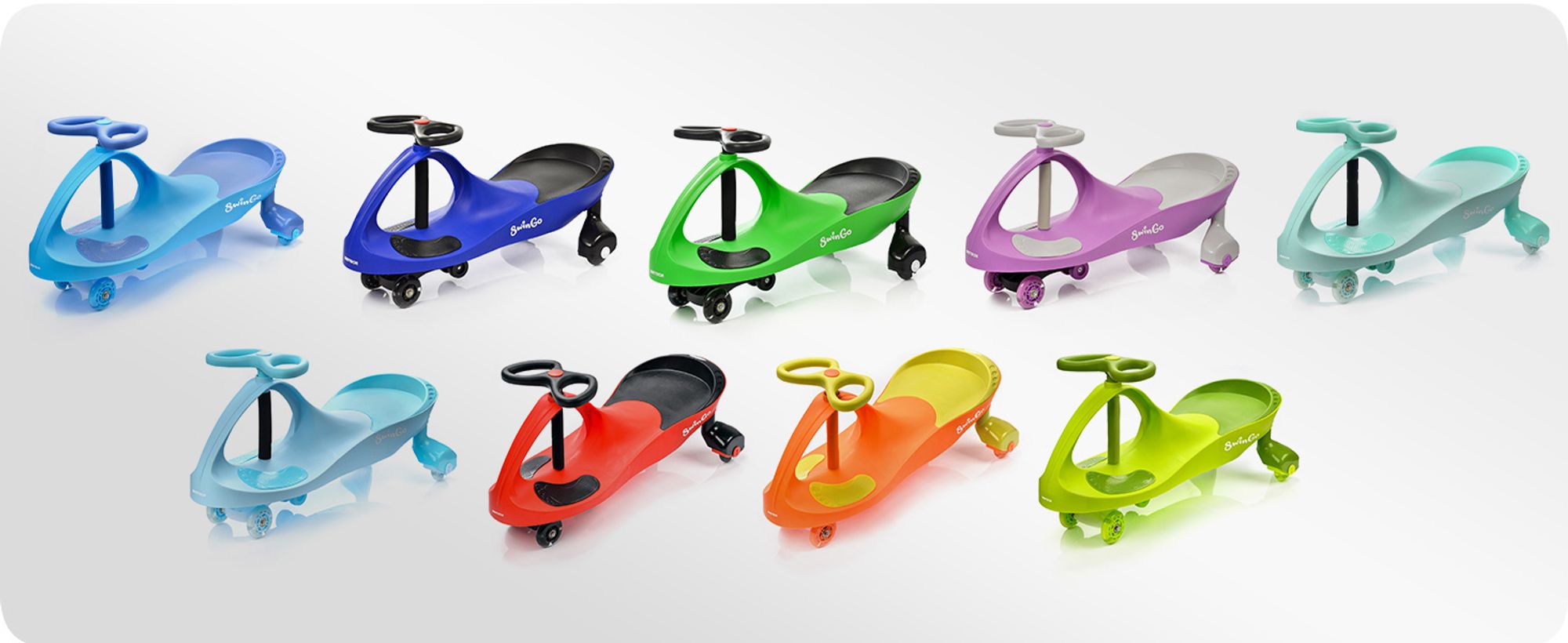 SWING CAR METEOR SWINGO Grün Rutschauto für Kinder halten des Körpergleichgewichts Auto Swing Car Rutscher