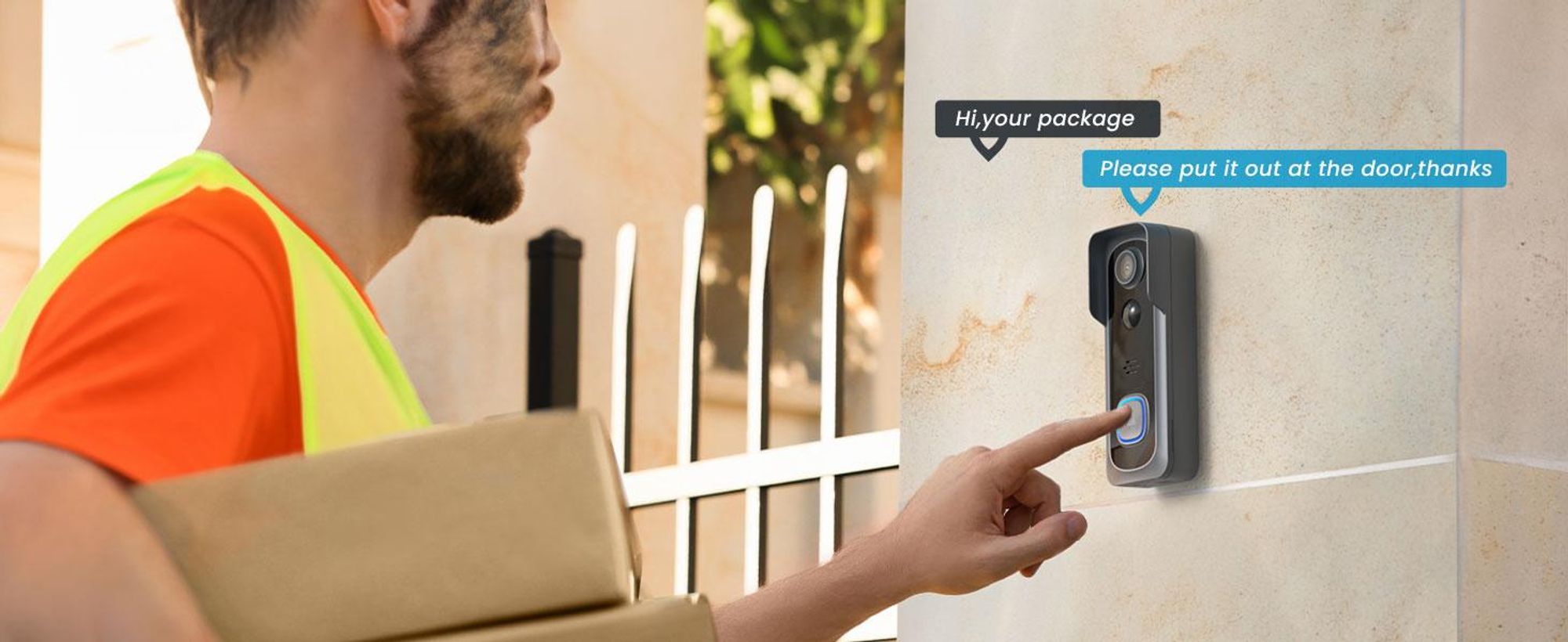 WLAN Video Türklingel mit Kamera 2K HD Kabellose Video Doorbell mit Gong PIR Personenerkennung, Nachtsicht, 2-Wege-Audio