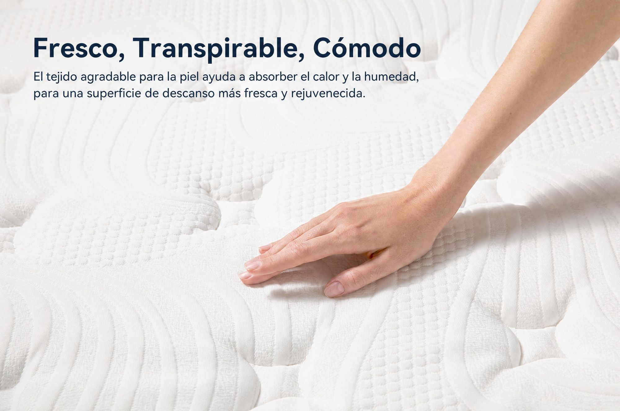 Colchón de 180x200 cm, 26 cm de grosor, con capa superior integrada, colchón de muelles ensacados de 7 zonas, firmeza H3/H4