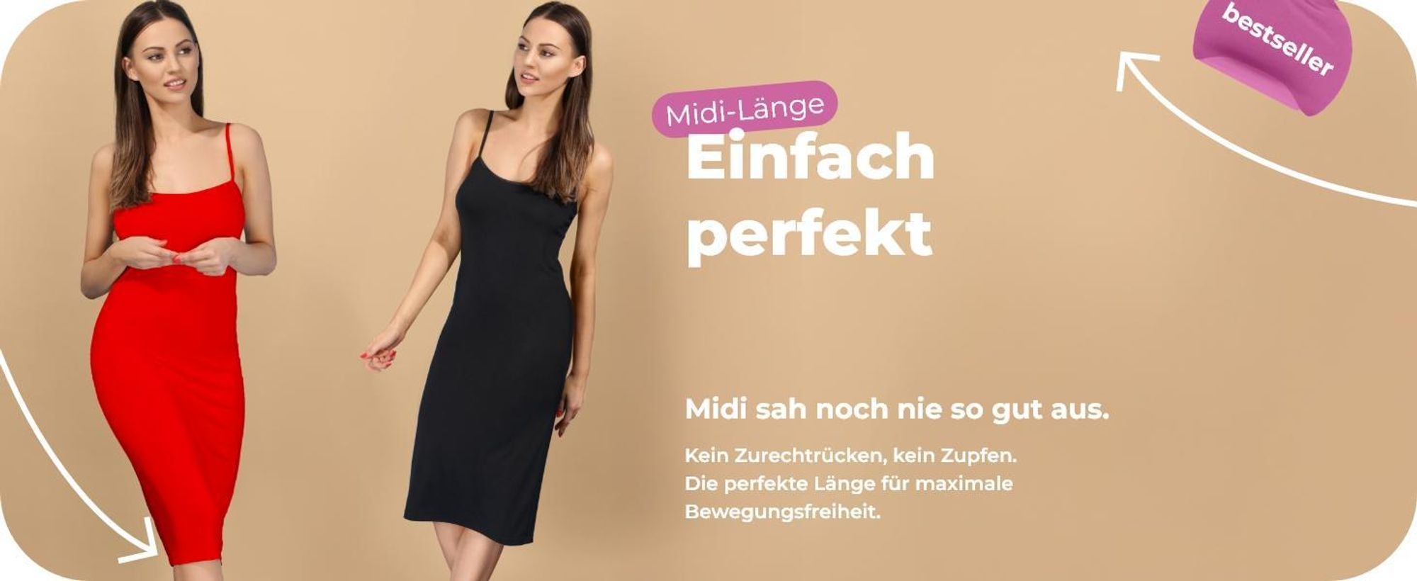 Merry Style Damen Unterkleid Unterrock verstellbare Träger MS10-402 (Weiß, L)
