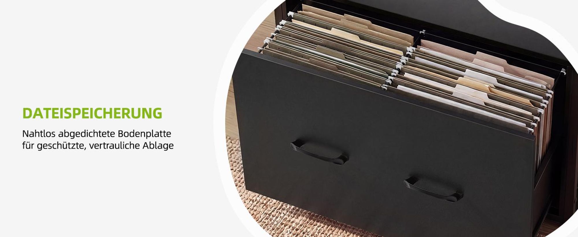 Aktenschrank mit Schublade, Aktenschrank mit Bücherregal, Aufbewahrungsschrank, 75 × 35 × 135 cm, Schwarz