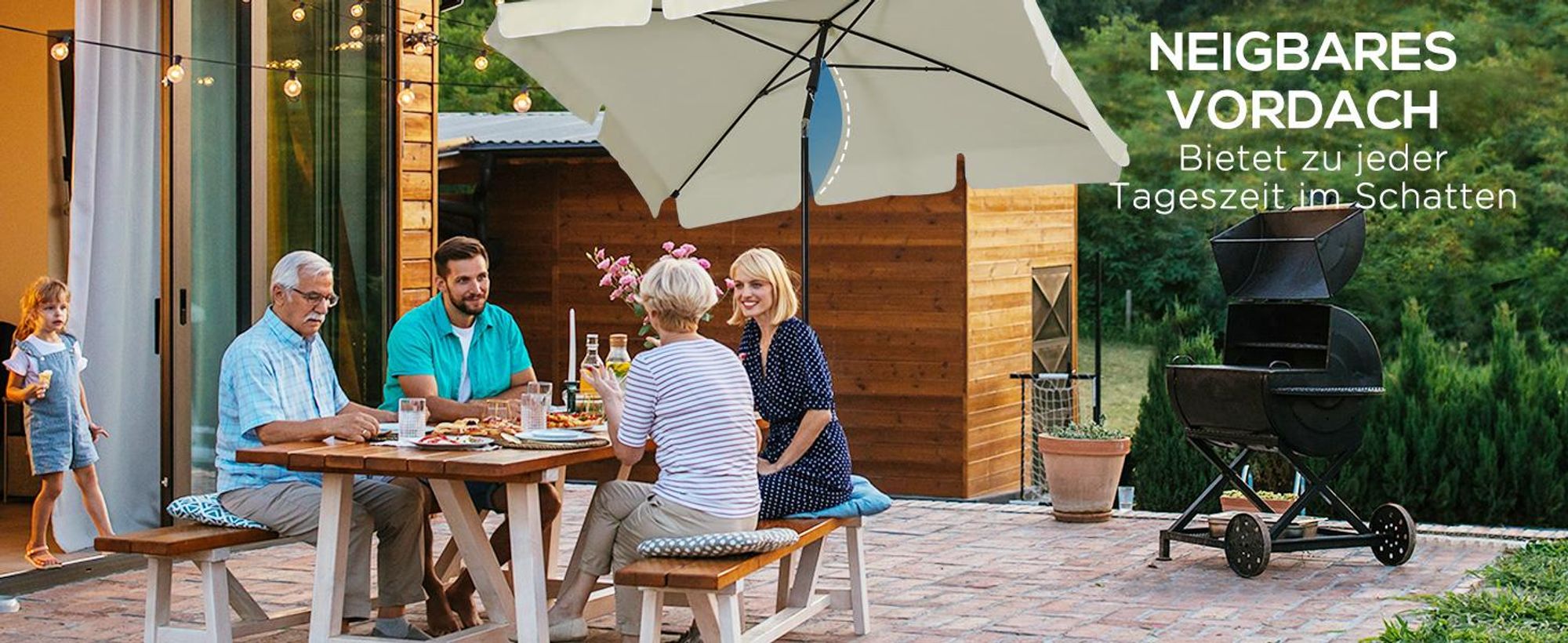 Outsunny Sonnenschirm Gartenschirm Strandschirm Balkonschirm Schirm Sonnenschutz
