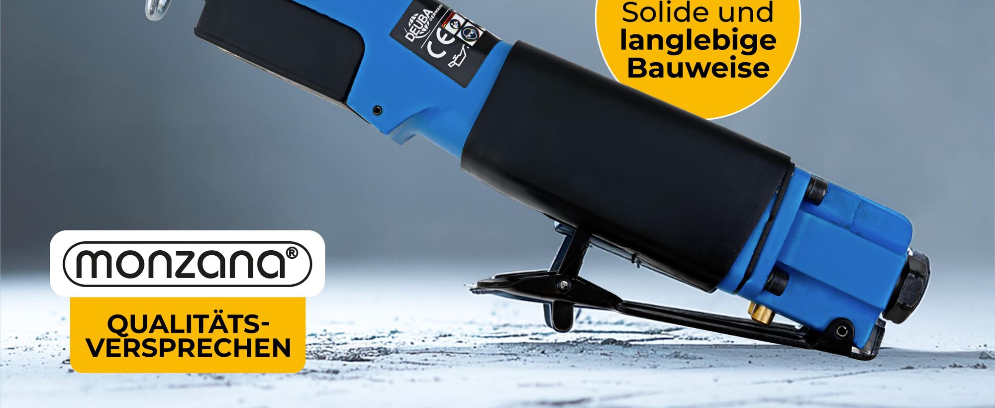 MONZANA® Säbelsäge 6 Sägeblätter (18T, 24T, 32T), 9.000 U/min Verstellbarer Anschlagbügel Gummigriff Werkstatt Druckluft-Karosseriesäge Blechsäge