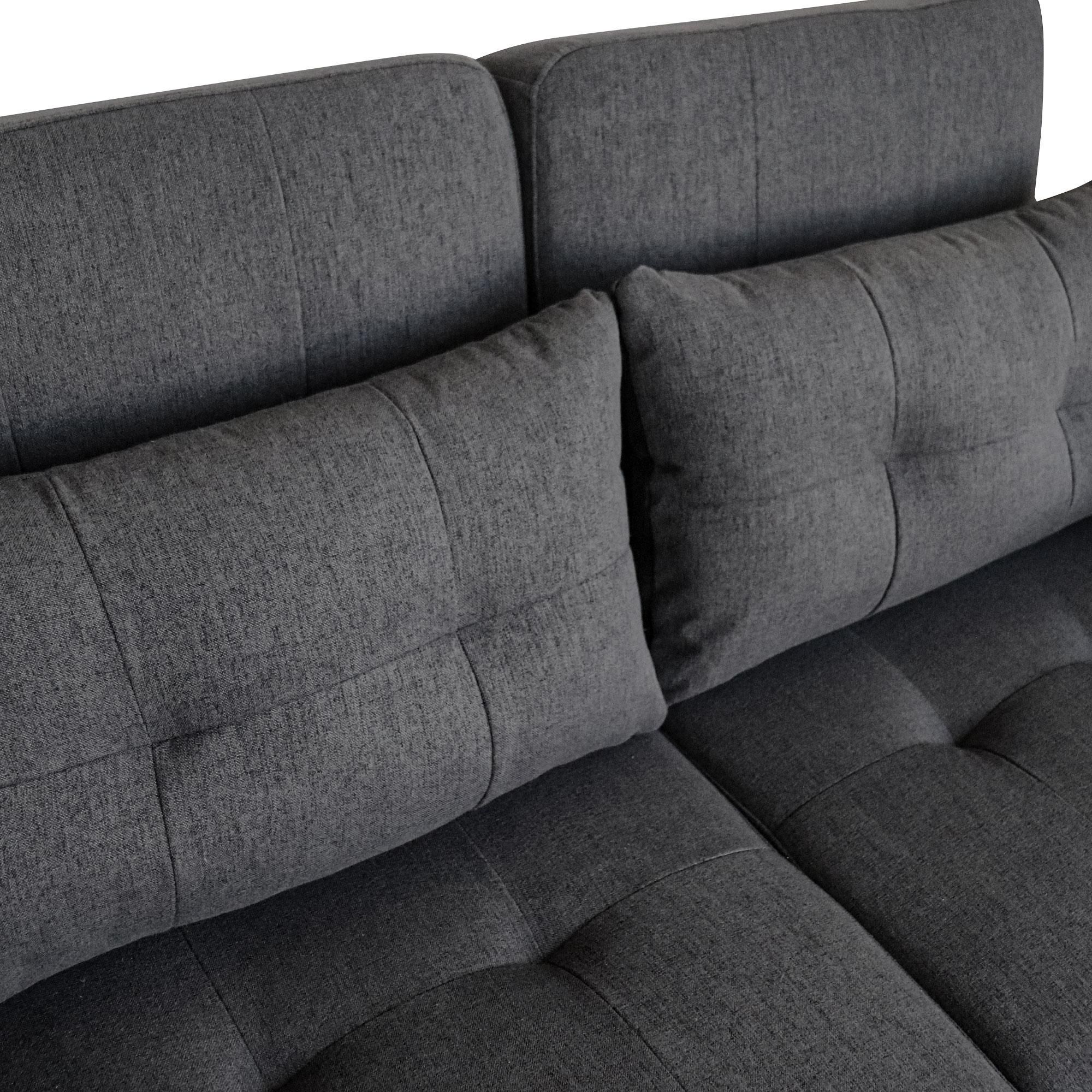 Merax 3-in-1 Schlafsofa – Zweisitzer Sofa mit Schlaffunktion & L-Form – Verstellbare Rückenlehne, USB-Anschluss, Stauraumtaschen – 142 x 85 cm, Grau