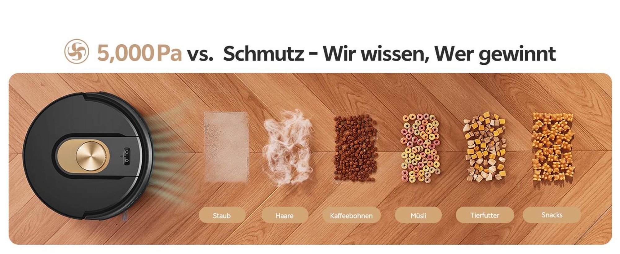 Vactidy W9 Saugroboter mit Wischfunktion, 3-in-1 Saug und Wischroboter mit LiDAR Navigation, 5000Pa 150Min Roboter Staubsauger mit App-Anpasssteuerung