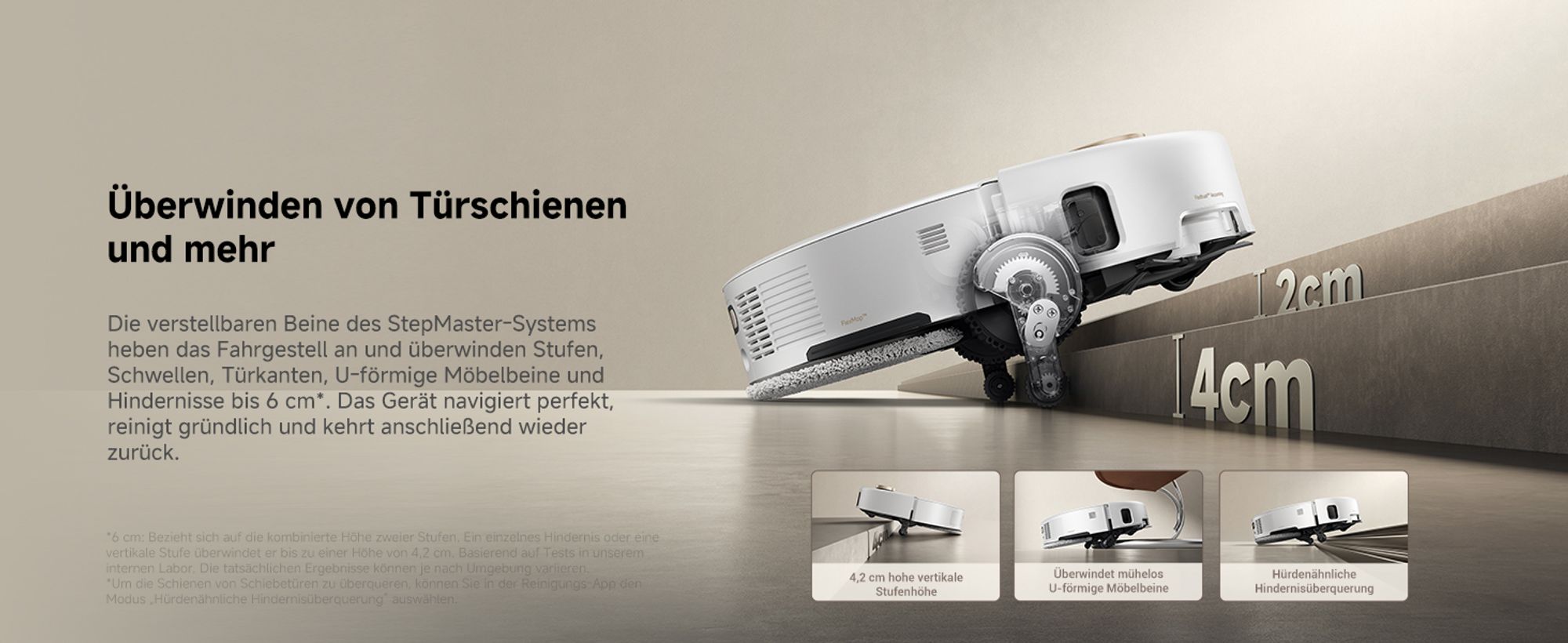 MOVA V50 Ultra Complete Saugroboter mit Wischfunktion, Einer Saugkraft von 24000Pa,anhebbare Navigation,Warmwasser-Wischen mit DuoSolution-System,Weiß