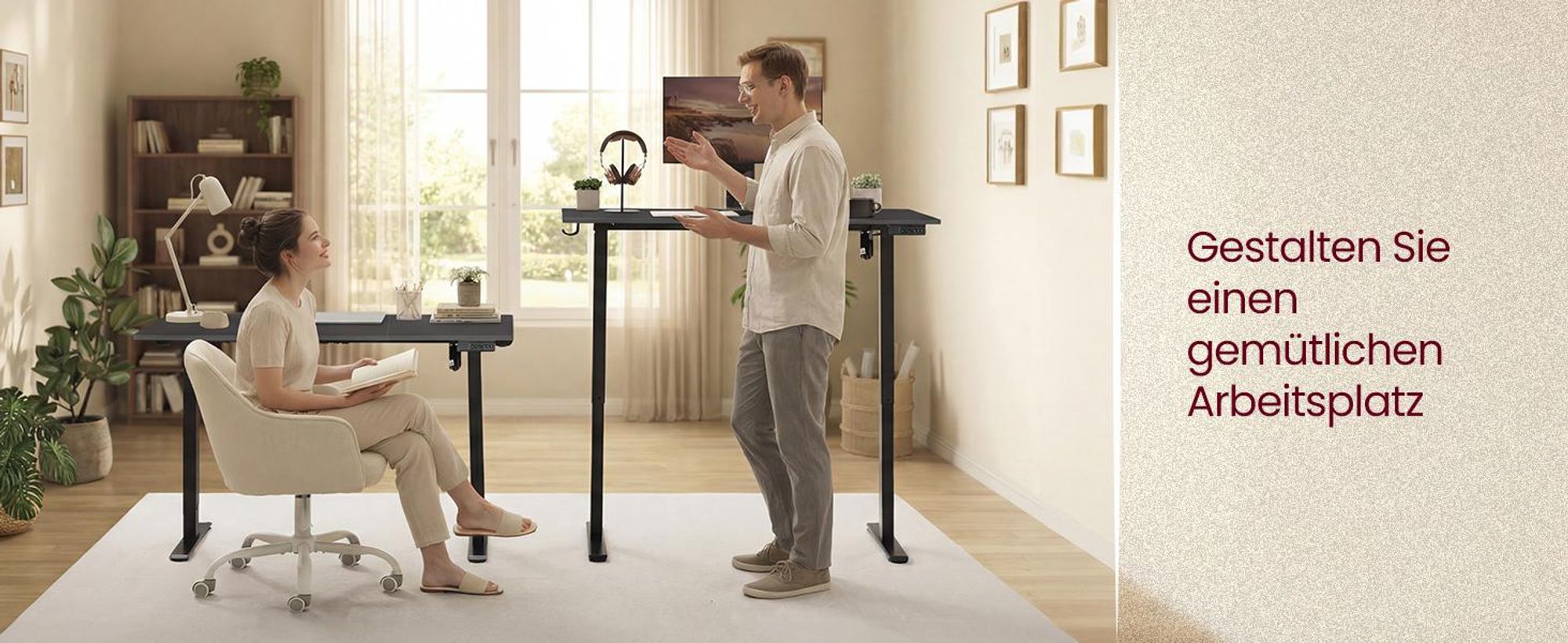 VASAGLE Elektrisch verstellbarer Stehtisch, Memory-Funktion mit 4 Höhen, Schreibtisch für Home Office, 120 x 60 cm, schwarz