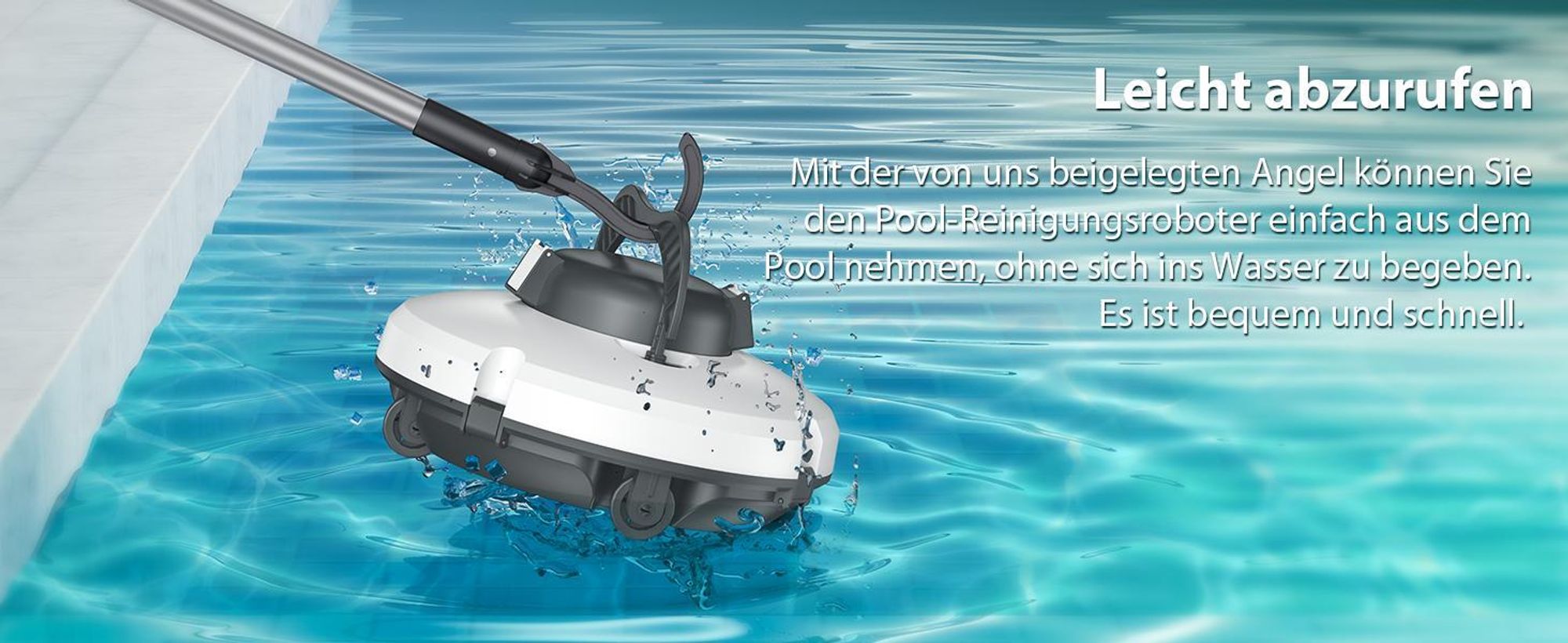Redkey S100 Kabelloser Poolsauger für Bodenpool, automatischer Poolsauger hält 130 Minuten mit starker Saugkraft, 180μm für oberirdischen/flachen Pool