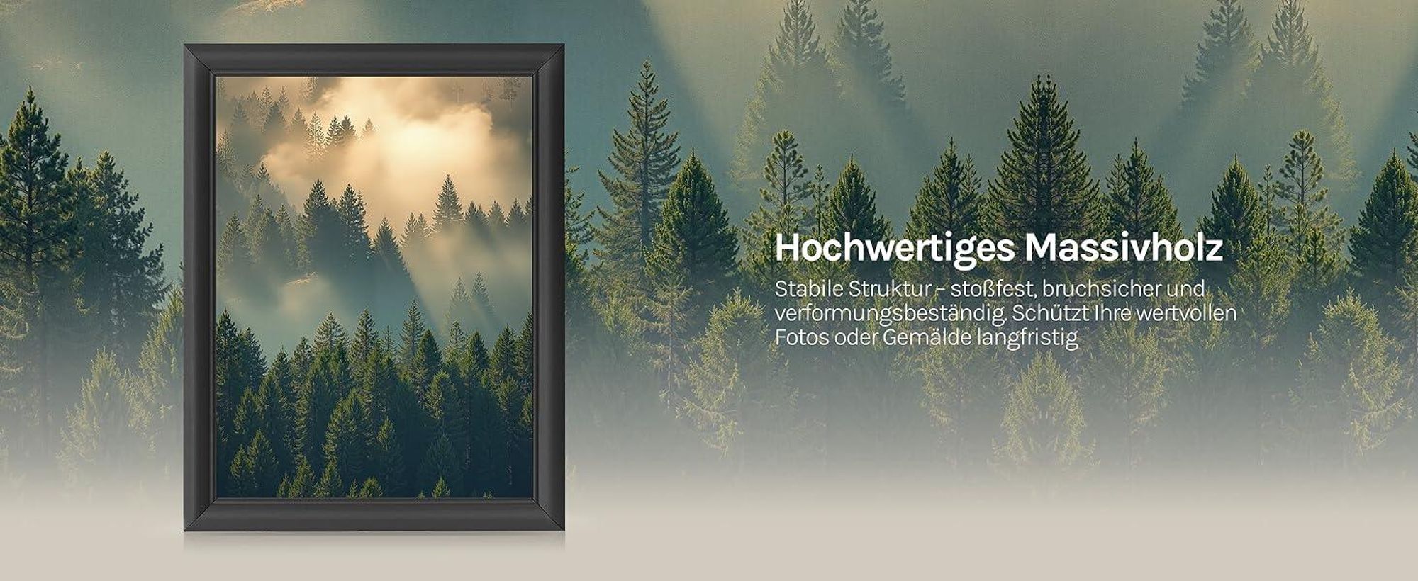 WOLTU 3er-Set Bilderrahmen Artos Stil Holz Rahmen Fotogalerie Glasscheibe, Schwarz, 15x20 cm