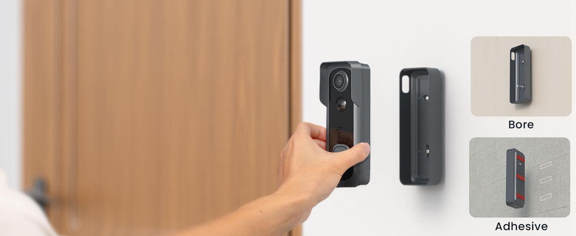 WLAN Video Türklingel mit Kamera 2K HD Kabellose Video Doorbell mit Gong PIR Personenerkennung, Nachtsicht, 2-Wege-Audio