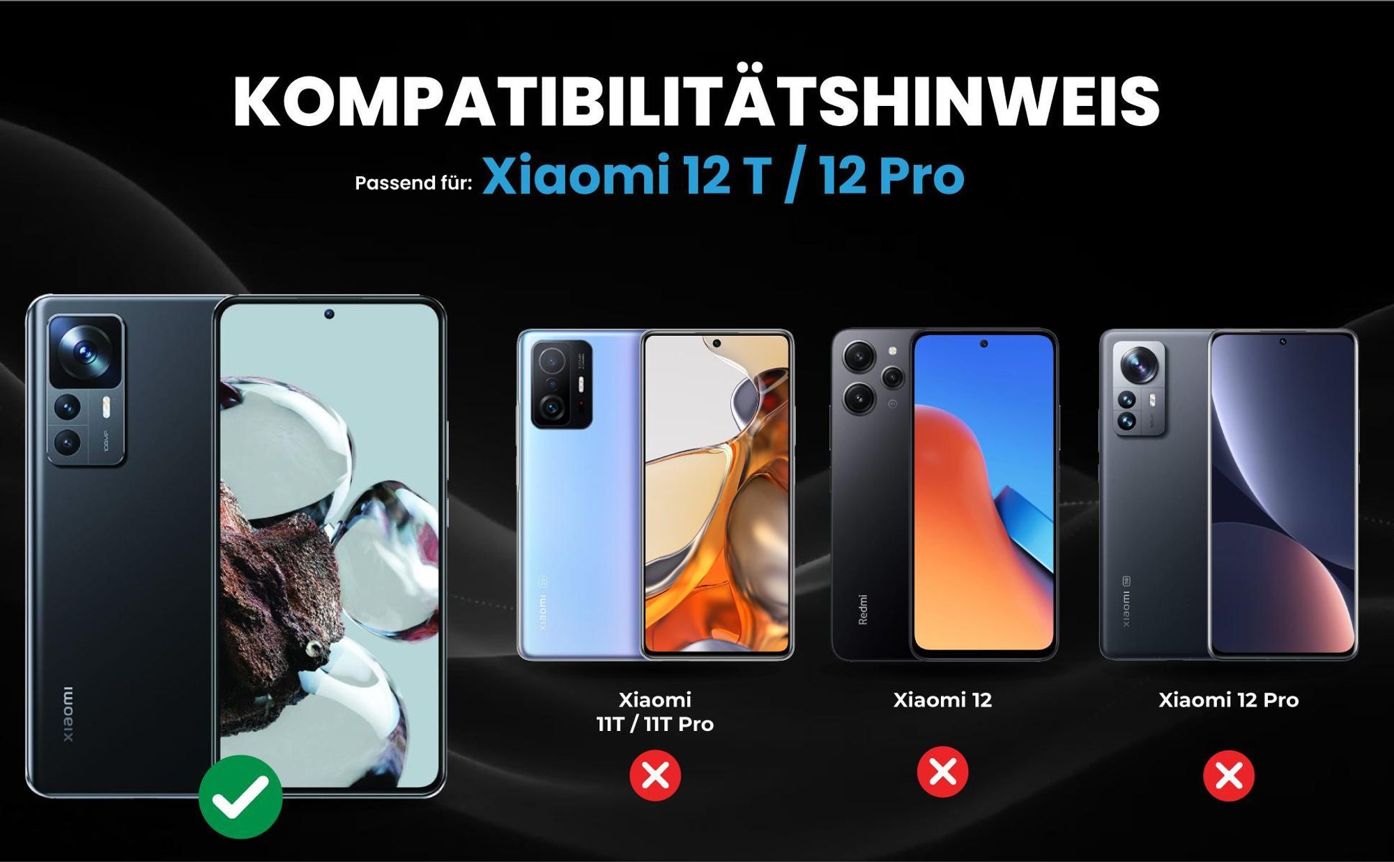 Kompatibilitätshinweise Hülle für Xiaomi 12T / 12T Pro