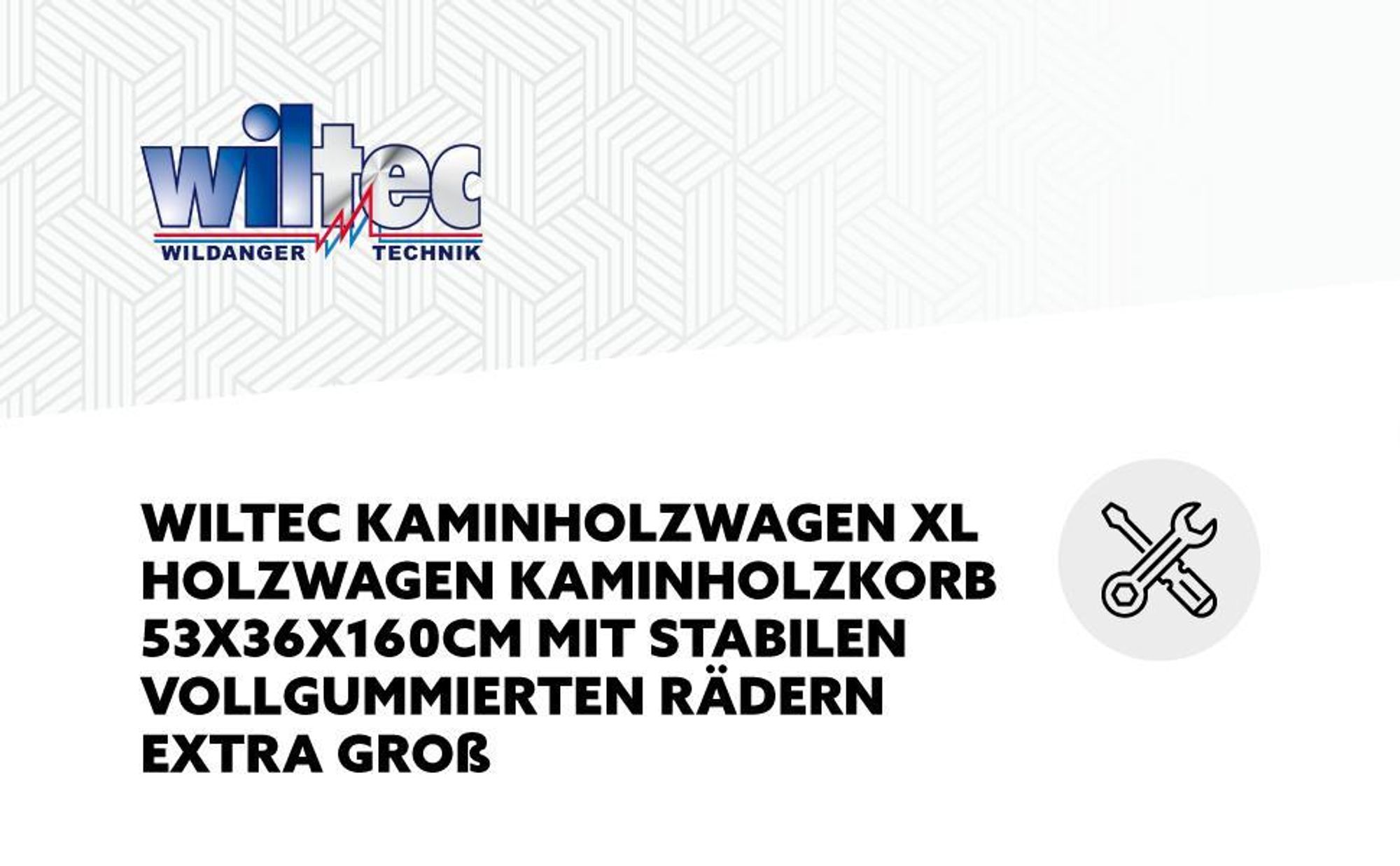 Wiltec XL Kaminholzwagen 53 x 36 x 106 cm, für 100 kg Holz, Holzwagen Kaminholzkorb mit stabilen vollgummierten Rädern extragroß