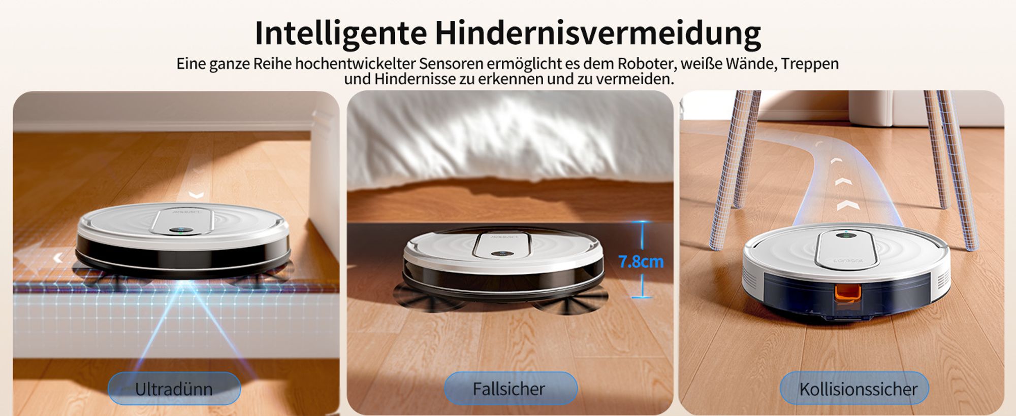 Laresar P10 Saugroboter 4500 Pa, 3-in-1 Reinigung, Teppich-Booster, Bis zu 120 Minuten, HEPA-Filter, 3 Modi, Fernbedienung, App- und Sprachsteuerung