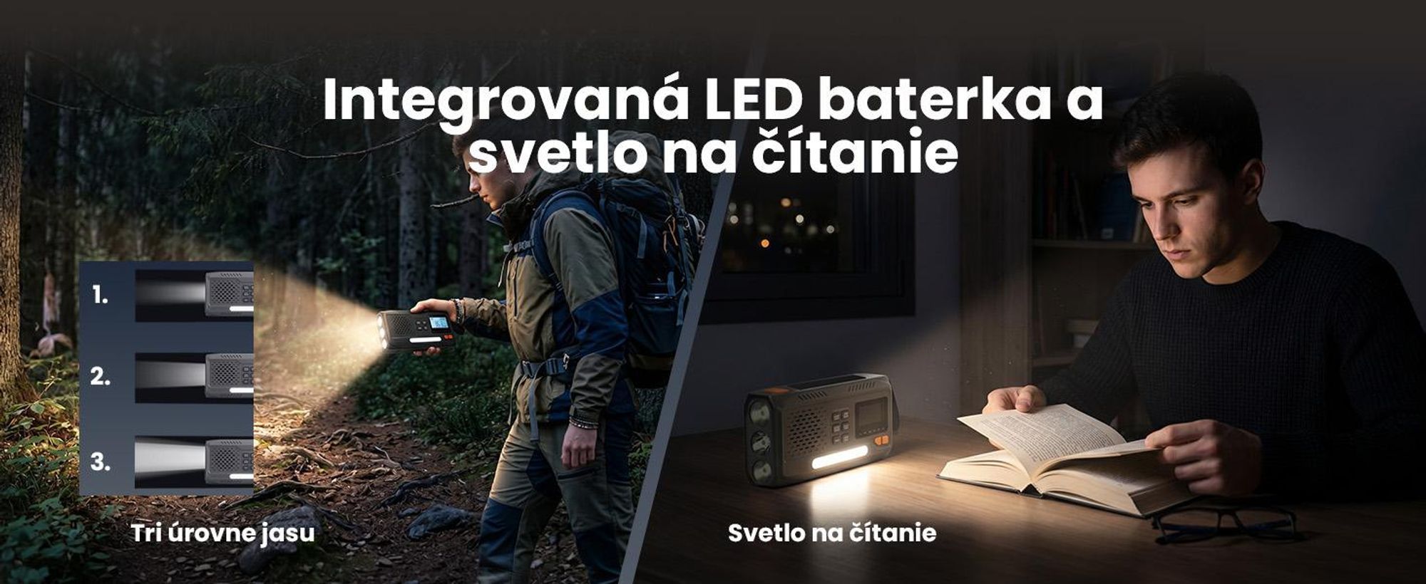 Extralink Núdzové rádio DAB/FM, solárne, dynamo, 4500 mAh, Bluetooth a SOS
