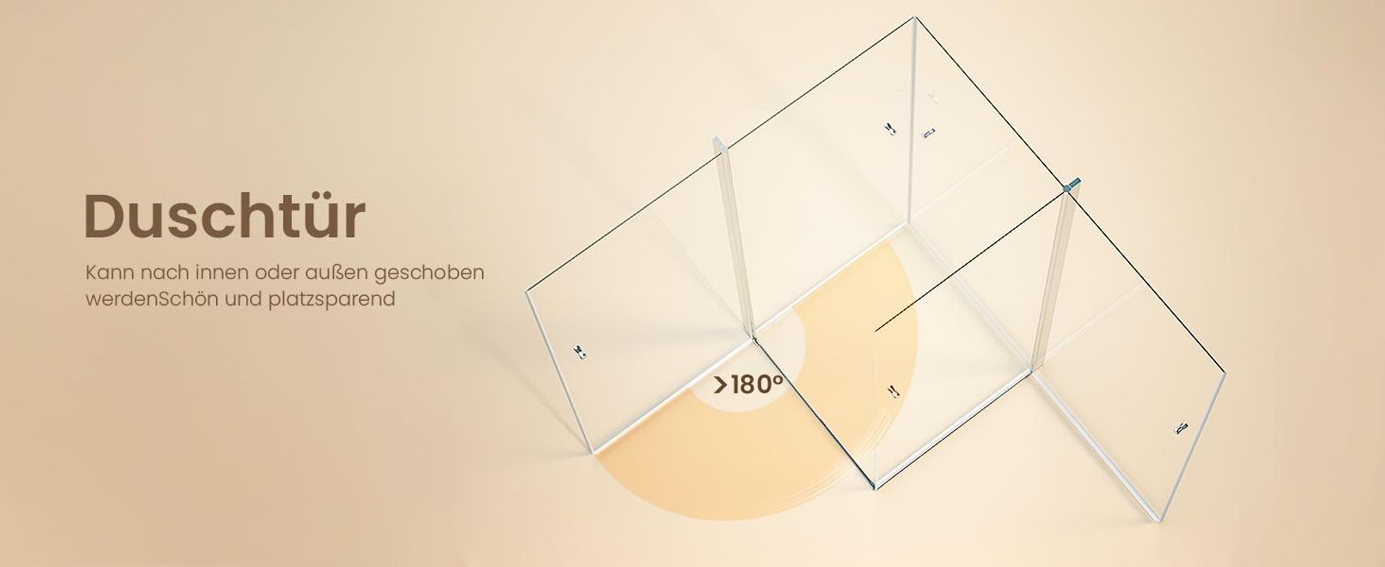 EMKE Duschkabine 90x90cm Eckeinstieg mit 2 Pendeltür Drehtür Duschabtrennung Nano Beschichtung ESG Sicherheitsglas Hebe-Senk-Funktion Höhe: 185cm