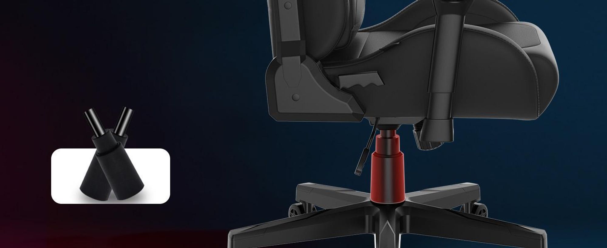 Herná stolička SENSE7 Sentinel – ergonomická kancelárska stolička s 3D podrúčkami, sklonom 160°, funkcia naklápania, čalúnenie HDE™, plynový píst, nosnosť do 150 kg, čierna