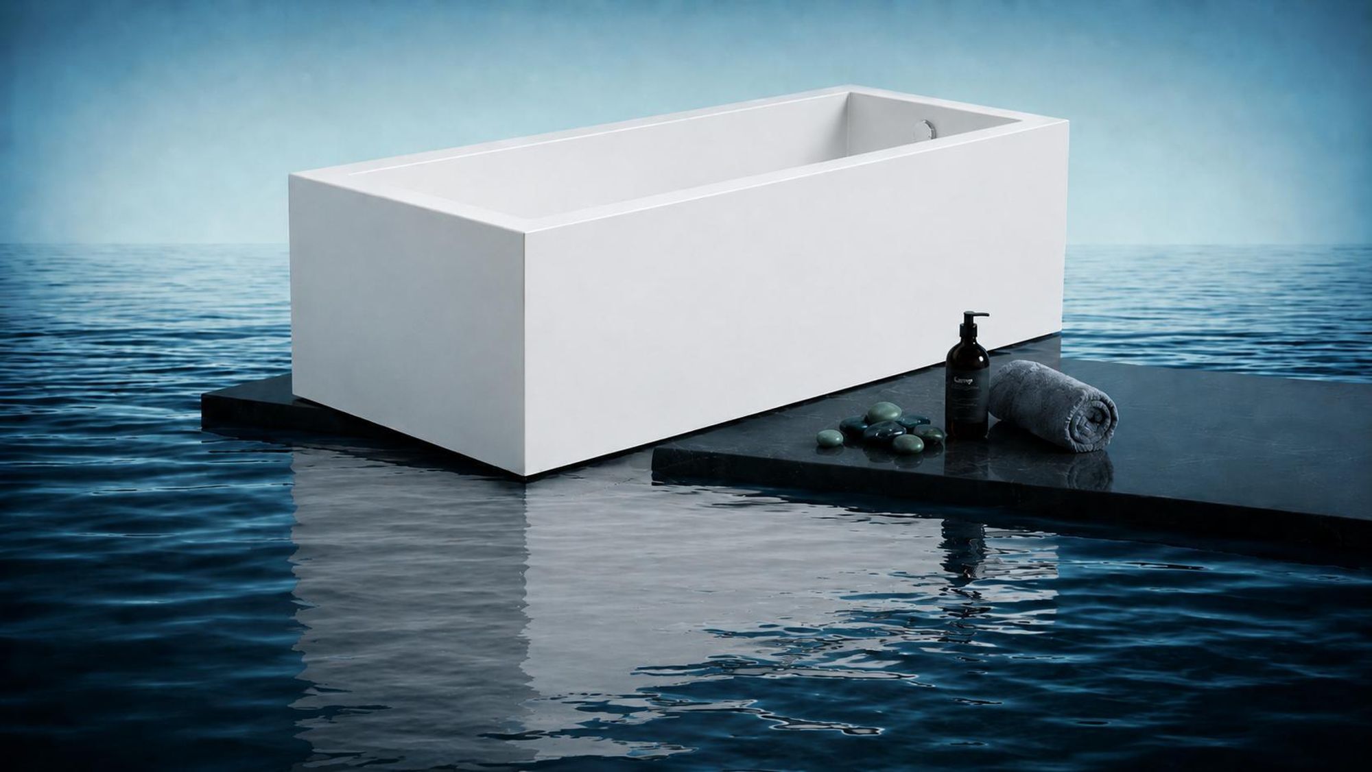 AQUA for you | Badewanne - KRONOS SQUARE - Rechteckbadewanne – 160x70 cm - Universal - Weiß - mit Verkleidung, Siphon, Füßen
