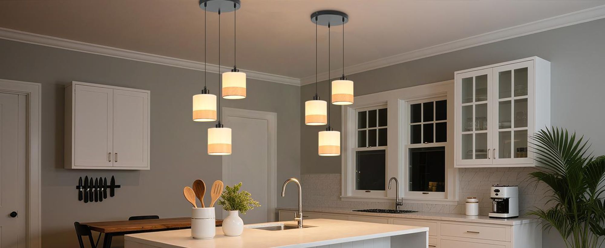 ZMH Pendelleuchte Esstisch Hängelampe Hängeleuchte 3 flammig Esstischlampe Weiß E27 Küche Esszimmerlampe Pendellampe für Wohnzimmer(ohne Leuchtmittel)