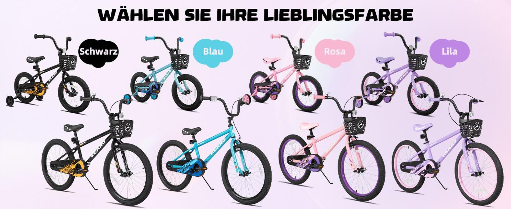 Joystar 16 Zoll-Kinderfahrrad für Jungen und Mädchen im Alter von 3 bis 8 Jahren, Kindergeschenk mit Stützrädern, Korb, geschlossenem Kettenschutz