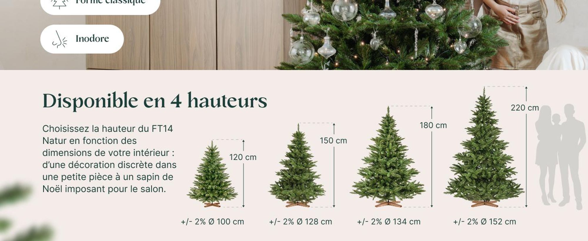 FairyTrees Sapin de Noël Artificiel 180cm NORDMANN | Arbre de Noël avec Support en Bois | Sapin avec Tronc Vert | EU