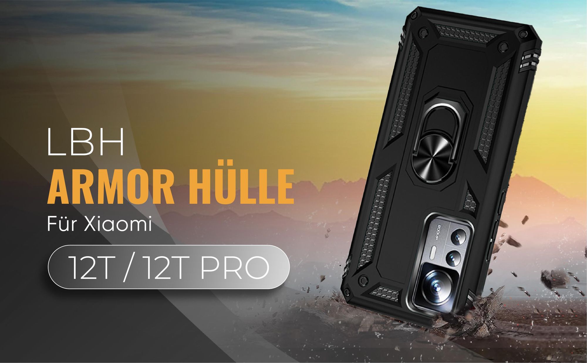 Schwarze Outdoorhülle für Xiaomi 12T / 12T Pro