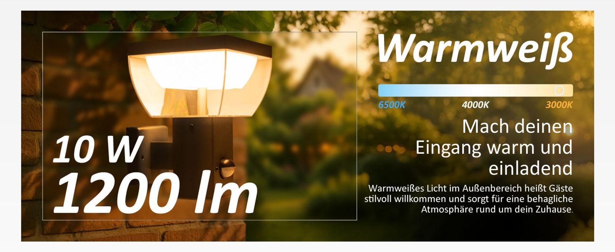 LED Außenwandleuchte mit Bewegungsmelder 310A1 BALVIA Anthrazit, IP44, 9W – Intelligente und stilvolle Beleuchtung